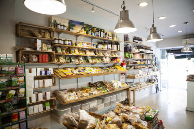 Portrait of organic food store during daytime