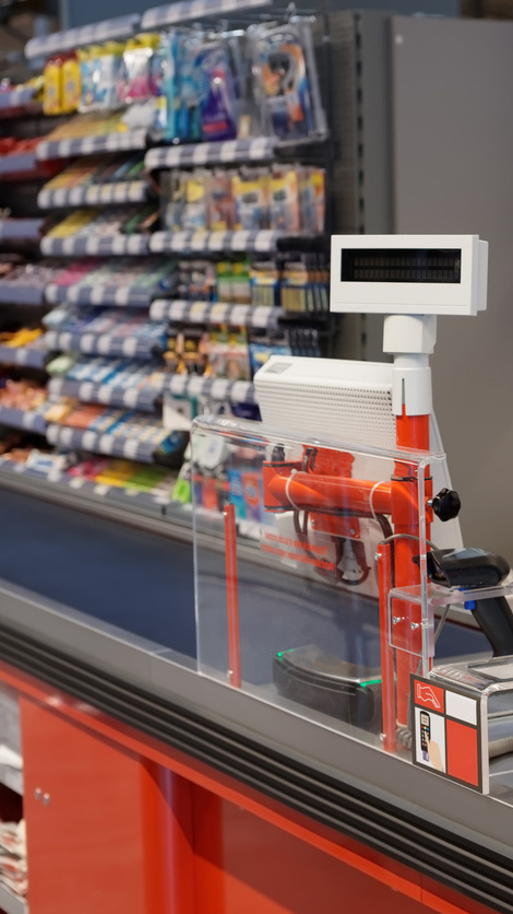 Checkout counter in convenience store
